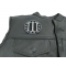 Three Percenter Patch - 3x3 inch. Embroidered Iron on Patch shown on leather vest
