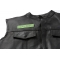 USA OD Green Patch - Iron on Patch - 4x1 inch shown on leather vest