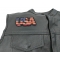 USA Vintage Patch Flag Patch | Embroidered Patches USA Vintage Patch Flag Patch - 4x2 inch. Embroidered Iron on Patch shown on leather vest