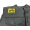 Watch Out For Motorcycles Patch - 2.75x2.75 inch. Embroidered Iron on Patch shown on leather vest