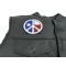 White Texas Peace Patch - Iron on Patch - 3.5x3.5 inch shown on leather vest