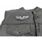 White Wings Patch - Iron on Patch - 4x1.25 inch shown on leather vest