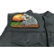 Wolf and Cubs Medium 6 inch Patch shown on leather vest