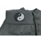 Ying Yang Patch - 3x3 inch. Embroidered Iron on Patch shown on leather vest