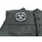 Zombie Outbreak Response Team Patch - 3.5x3.5 inch. Embroidered Iron on Patch shown on leather vest