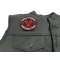 Zombie OutBreak Response Team Red Patch | Embroidered Patches Zombie OutBreak Response Team Red Patch - 3.5x3.5 inch. Embroidered Iron on Patch shown on leather vest