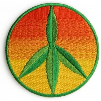 Peace Cannabis Leaf Iron on Hippie Patch