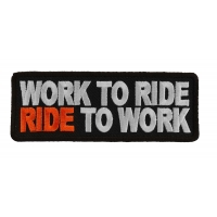 Work To Ride Ride To Work Patch Work To Ride Ride To Work Patch