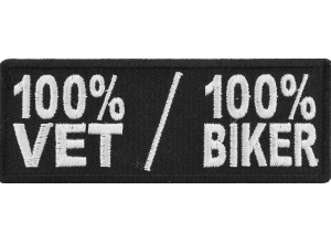 100 Percent Vet 100 Percent Biker Patch