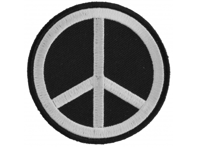 Black White Peace Sign Patch | Embroidered Patches