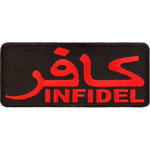 INFIDEL IN ARABIC IRON or SEW ON PATCH 