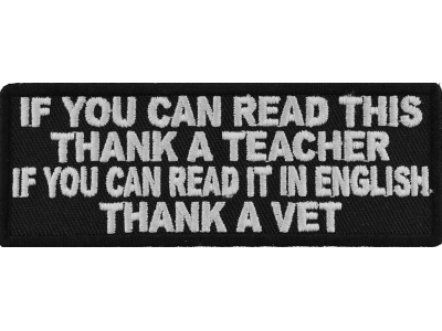 Read English Thank A Vet Patch | US Military Veteran Patches