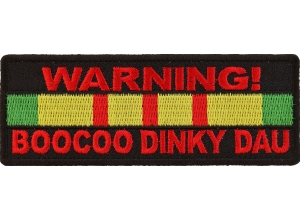 Warning Boocoo Dinky Dau Vietnam Vet Patch | US Military Vietnam Veteran Patches