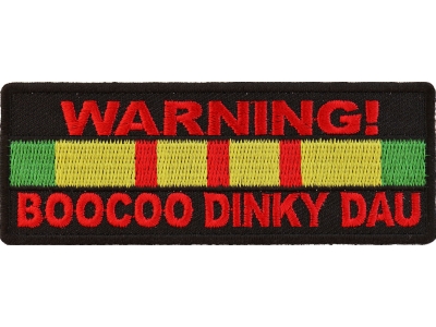 Warning Boocoo Dinky Dau Vietnam Vet Patch | US Military Vietnam Veteran Patches