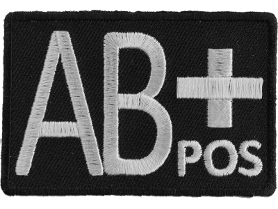 O POSITIVE BLOOD ID  Biker Patch P4327 E 