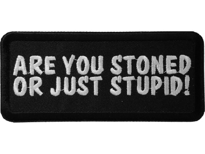 Are You Stoned Or Just Stupid Funny Patch | Embroidered Pot Patches