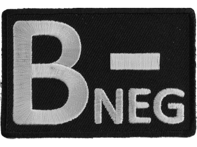 B NEGATIVE Blood ID Patch