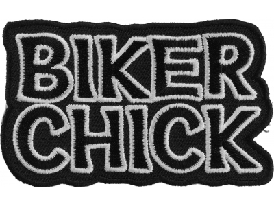 Biker Chick Black White Patch | Embroidered Patches