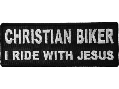 Christian Biker I Ride With Jesus Patch | Embroidered Patches