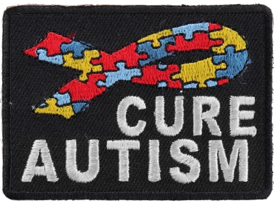 Cure Autism Puzzle Pieces Ribbon Patch | Embroidered Patches