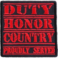 Duty Honor Country Red Patch | US Military Veteran Patches
