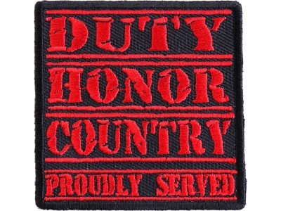 Duty Honor Country Red Patch | US Military Veteran Patches