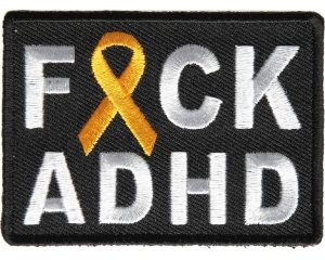 FCK ADHD Orange Ribbon Patch
