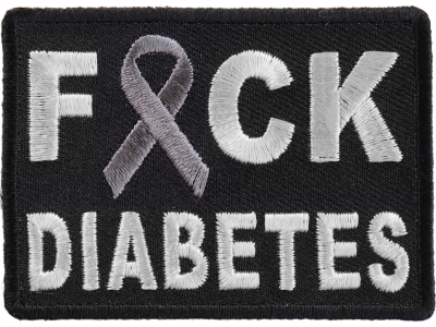 FCK Diabetes Gray Ribbon Patch | Embroidered Patches