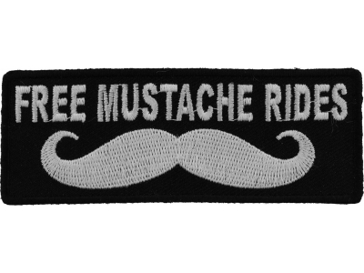 Free Mustache Rides Patch | Embroidered Patches