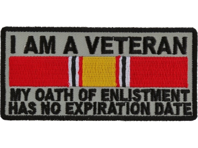 I Am A Veteran My Oath Of Enlistment Patch In Desert Sand | Embroidered Patches