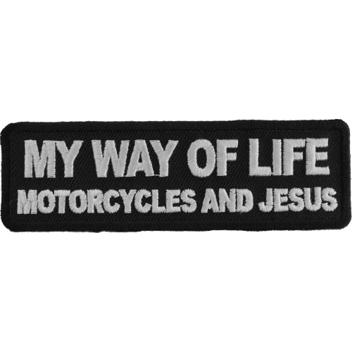 Biker for Life Patch Iron on Sew On Embroidered Badge Motorbike 