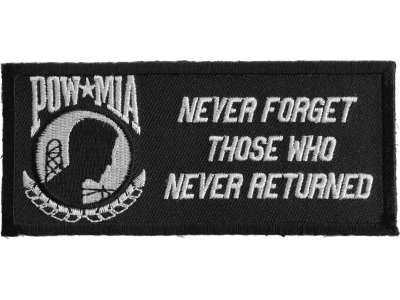 Never Forget Those Who Never Returned POW MIA Patch | US Military Veteran Patches