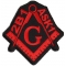 2B1 ASK1 Free Mason Black and Red Patch