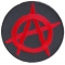Anarchy Red Round Novelty Iron on Patch