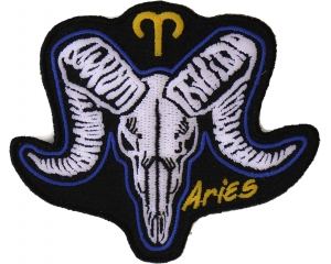 Aries Skull Zodiac Sign Patch