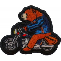 Bear on Motorcycle Iron on Patch