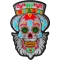 Sugar Skull with Mustache and Beard Patch