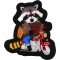 Raccoon Biker on Motorcycle Patch