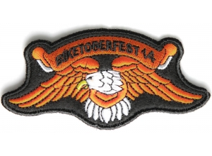 Biketoberfest 2014 Orange Downwing Eagle Biker Patch | Embroidered Patches
