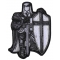 Black and White Crusader Knight Small Iron on Christian Patch