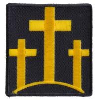 Black And Yellow Three Crosses Patch | Embroidered Patches