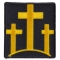 Black and Yellow Three Crosses Christian Patch