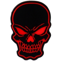 Black Red Large Skull Patch