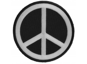 Black White Peace Sign Patch | Embroidered Patches
