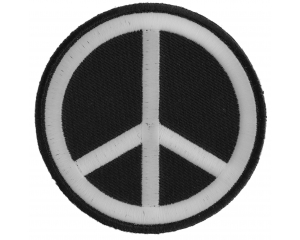 Black White Peace Sign Patch | Embroidered Patches