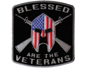 Blessed Are The Veterans American Flag Spartan Patch