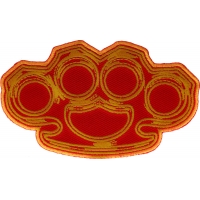 Brass Knuckles in Red and Yellow Patch