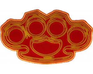 Brass Knuckles in Red and Yellow Patch Brass Knuckles in Red and Yellow Patch