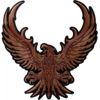 Brown Eagle Large Embroidered Iron on Patch