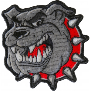 Bulldog Red Collar Iron on Patch